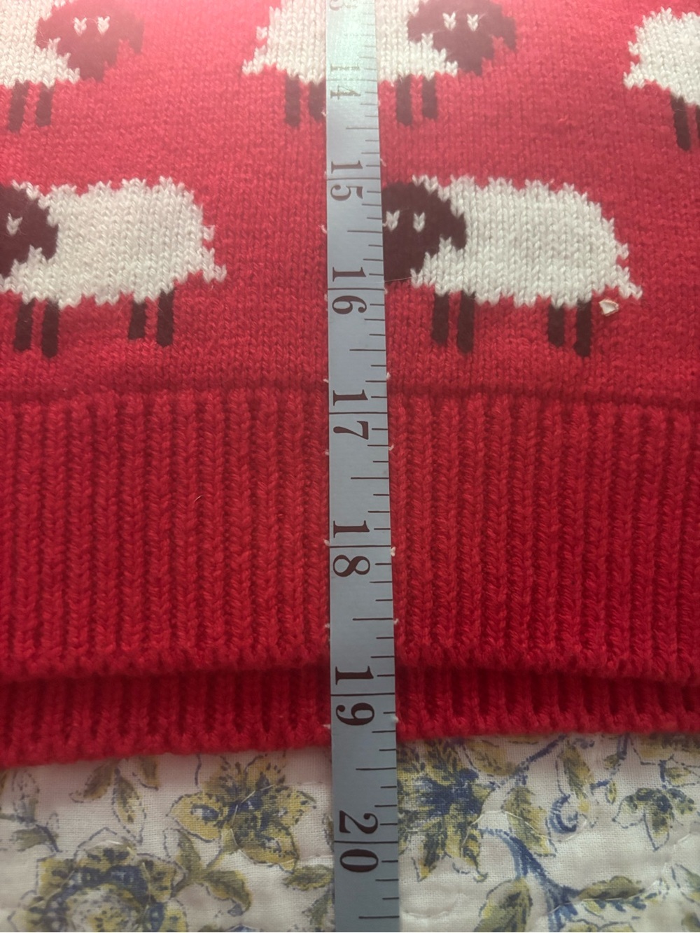 Cake Red Sheep Print Crewneck Sweater - Picture 7 of 7